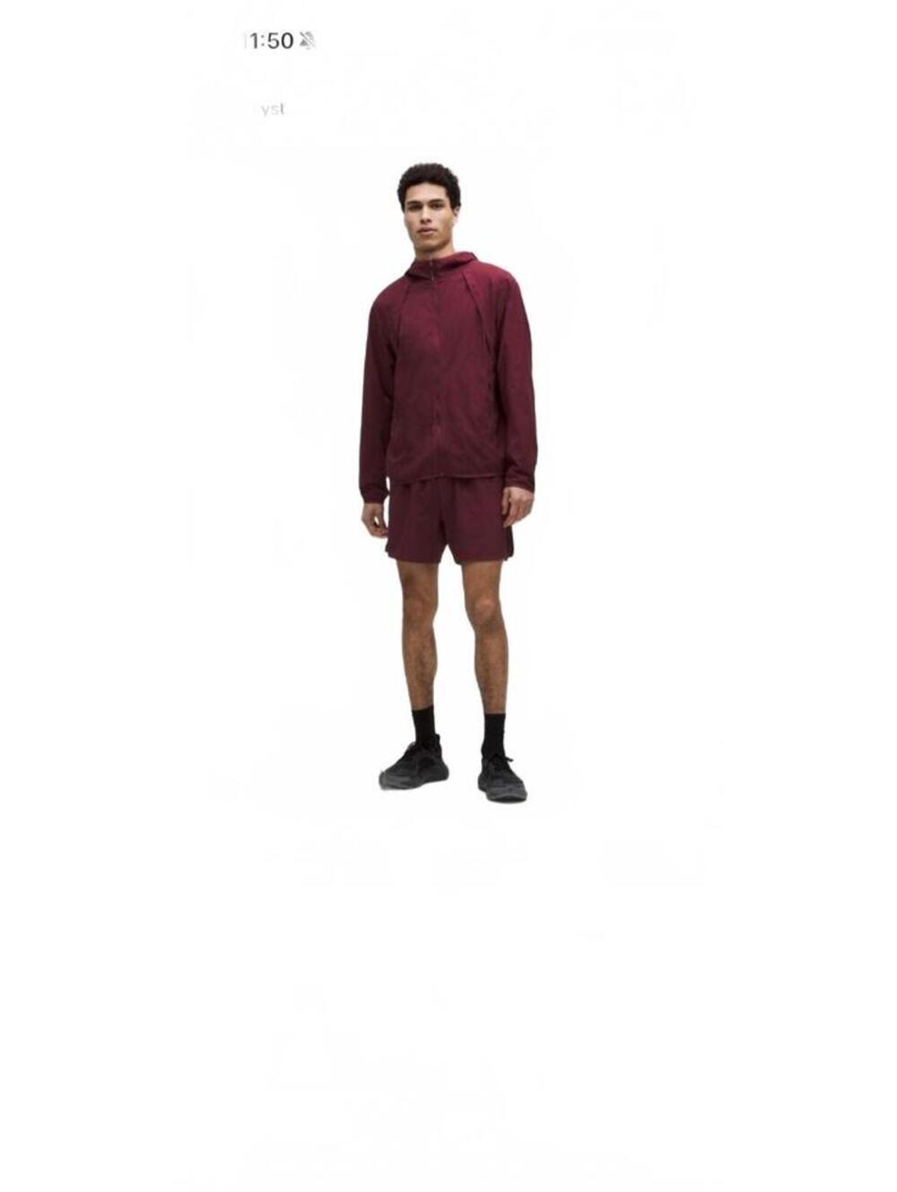 Lululemon Mile Maker Ripstop Lined Running Shorts 6" XXL in Burgundy Bay NWT